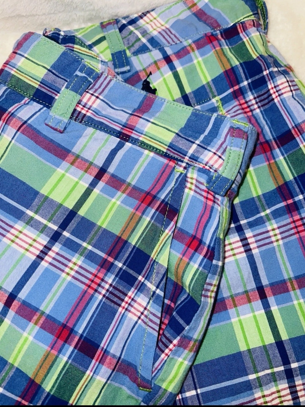 Polo Ralph Lauren Boys 18 / Mens 30 Madras Plaid Chino Shorts